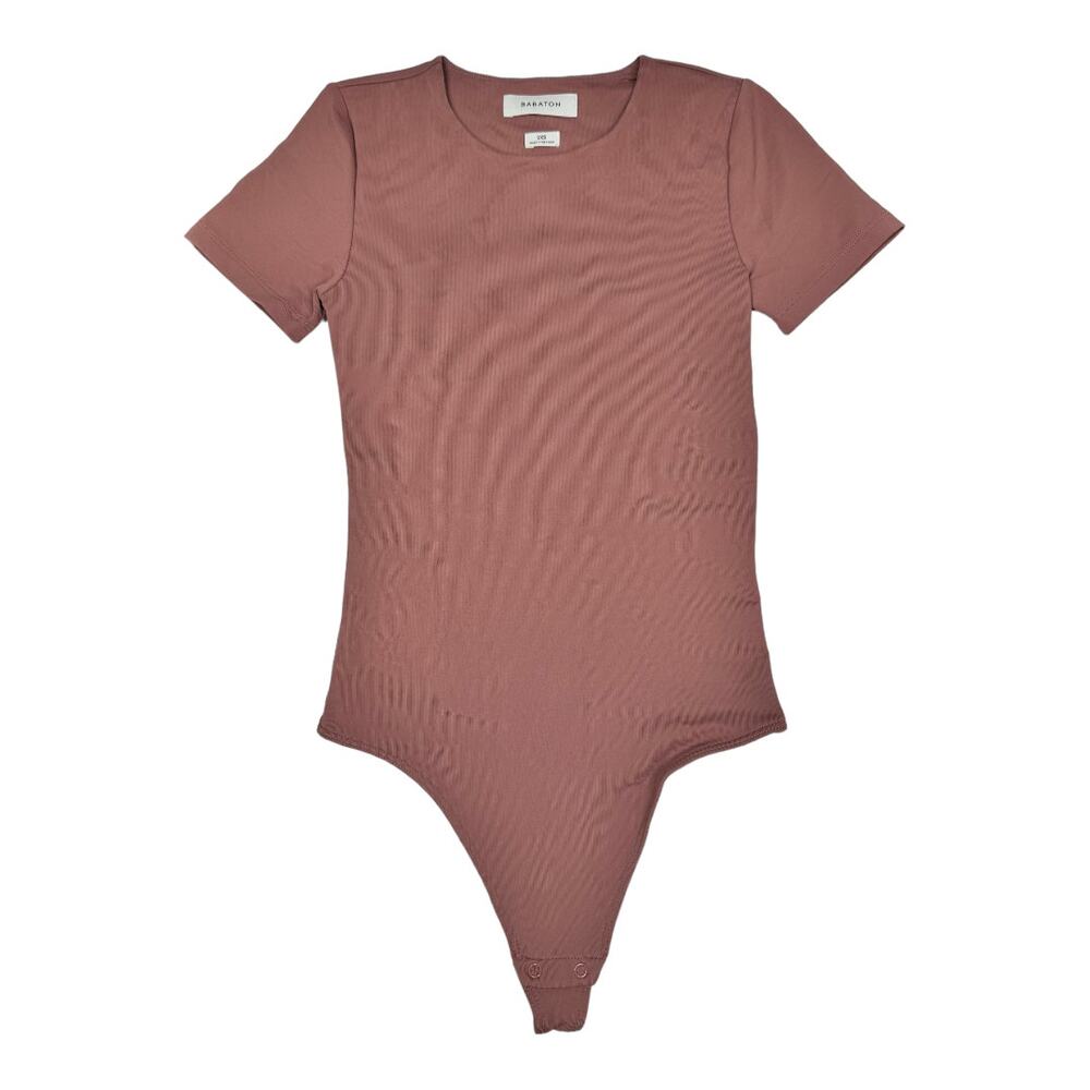 Aritzia Babaton Contour Crew Short Sleeve Bodysuit XXS 2XS New Red Willow
